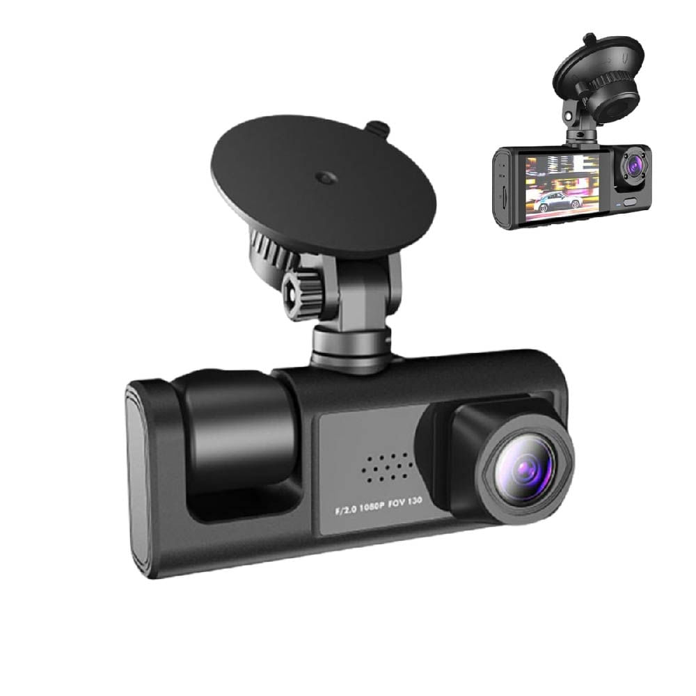 CÁMARA PARA AUTO DOBLE LENTE FULL HD 1080P CON PANTALLA