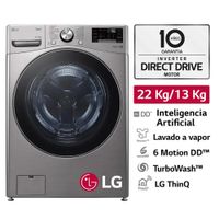 Lavaseca 22Kg lavado y 13kg secado AI DD Carga Frontal Plateada LG WD22VV2S6R