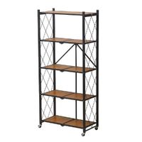 ESTANTE PLEGABLE DE MADERA Y ACERO 5 NIVELES 160 CM