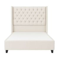 Cama Tapizada Confort Capitoné Ivory 1.5 Plz