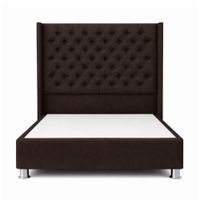 Cama Tapizada Confort Capitoné Cromo Chocolate 2 Plz