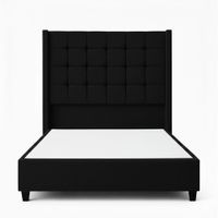 Cama Tapizada Confort Cubo Negro 1.5 Plz