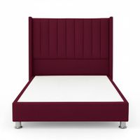 Cama Tapizada Confort Lineal Cromo Guinda 2 Plz