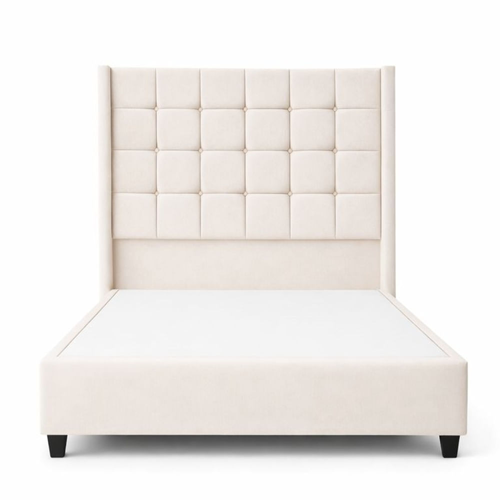 Cama Tapizada Confort Cubo Ivory 1.5 Plz