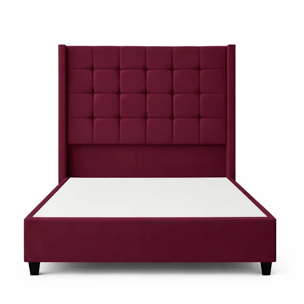 Cama Tapizada Confort Cubo Guinda 2 Plazas
