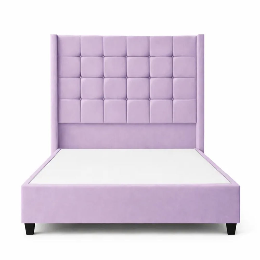 Cama Tapizada Confort Cubo Lila 1.5 Plz