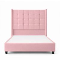 Cama Tapizada Confort Cubo Rosado 2 Plazas