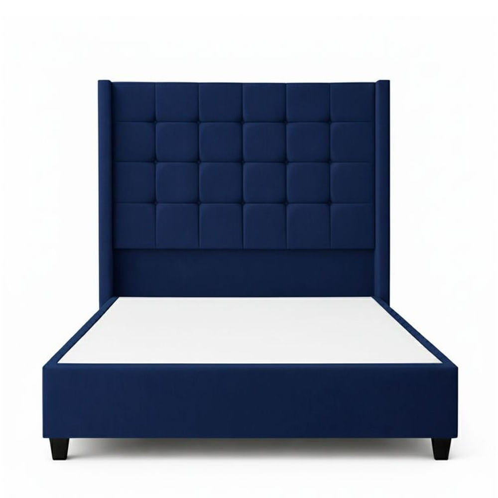 Cama Tapizada Confort Cubo Azul 2 Plazas