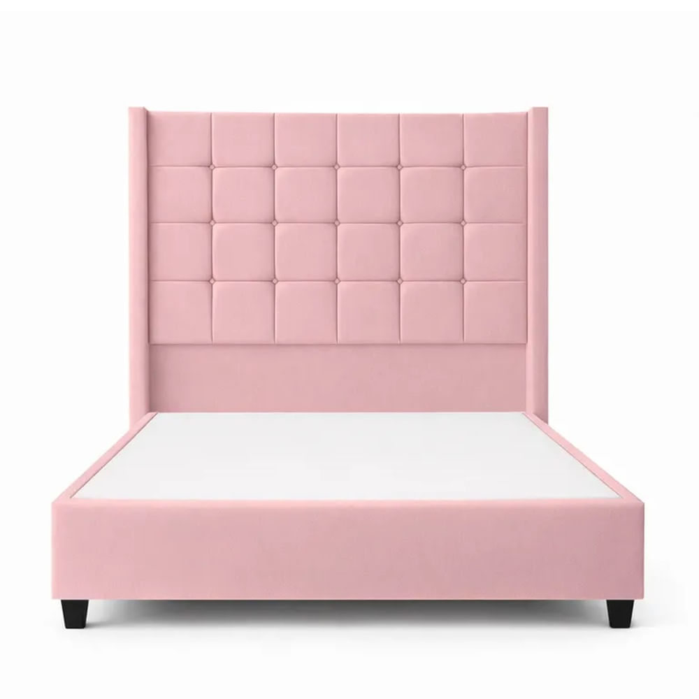 Cama Tapizada Confort Cubo Rosado 1.5 Plz
