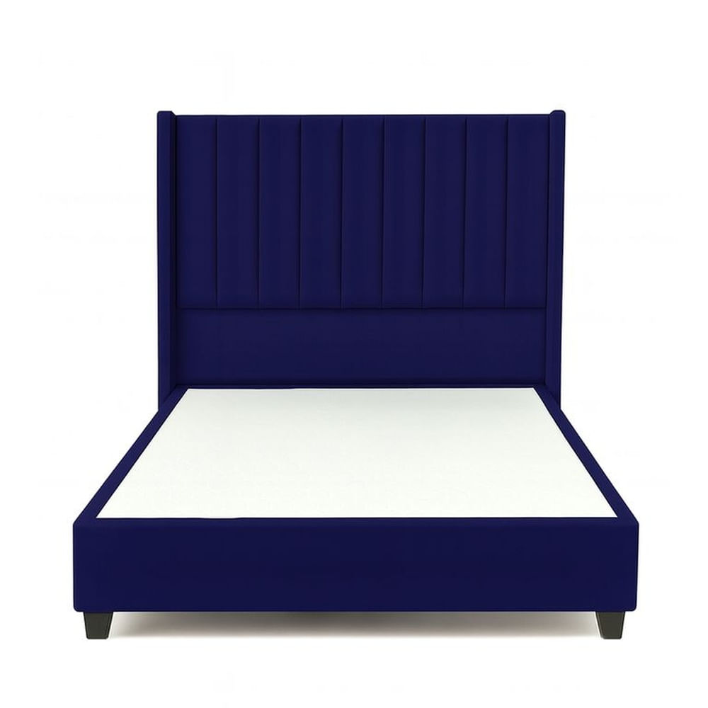 Cama Tapizada Confort Lineal Azul 2 Plazas