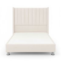 Cama Tapizada Confort Lineal Cromo Ivory 1.5 Plz