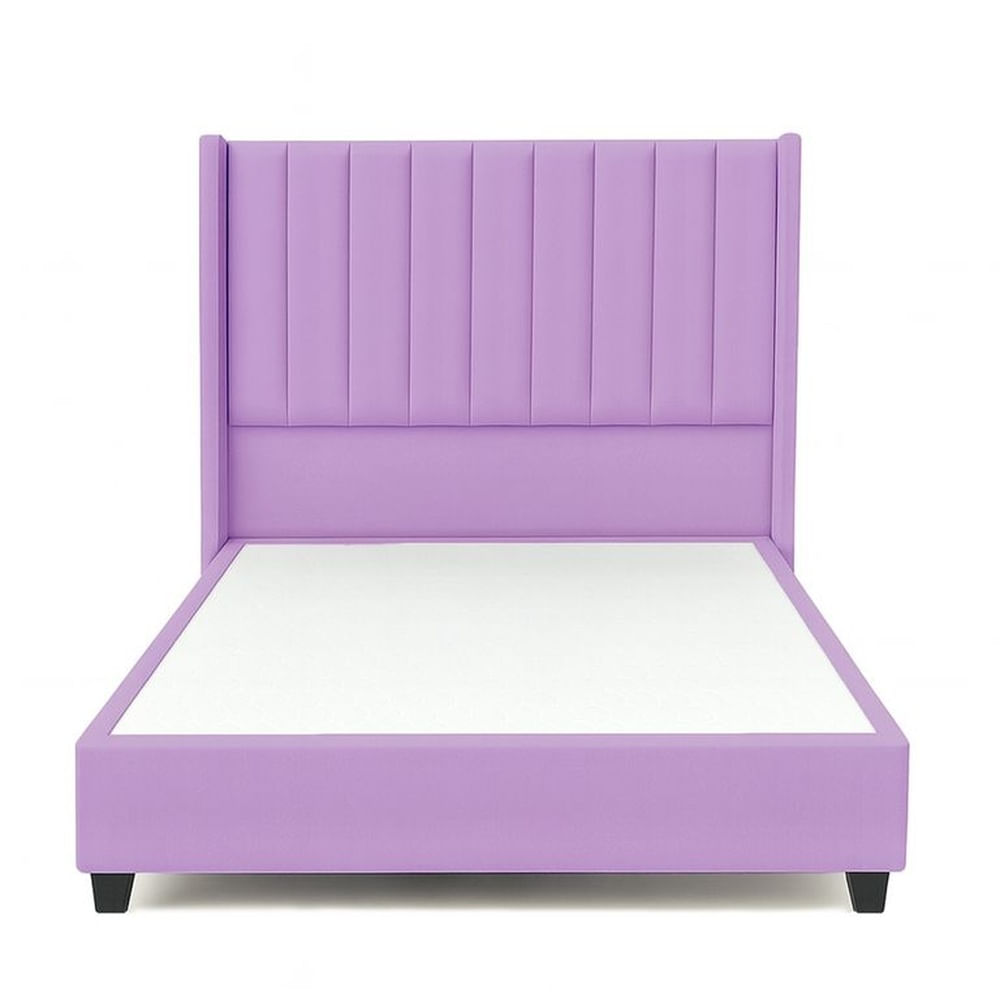 Cama Tapizada Confort Lineal Lila 2 Plazas
