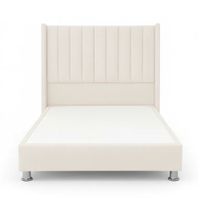 Cama Tapizada Confort Lineal Cromo Ivory 2 Plz