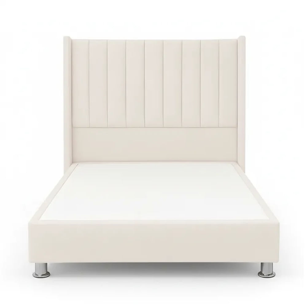 Cama Tapizada Confort Lineal Cromo Ivory 2 Plz