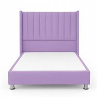 Cama Tapizada Confort Lineal Cromo Lila 1.5 Plz