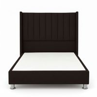 Cama Tapizada Confort Lineal Cromo Chocolate 1.5 Plz