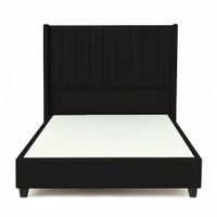 Cama Tapizada Confort Lineal Negro 2 Plazas