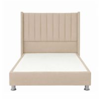 Cama Tapizada Confort Lineal Cromo Beige 2 Plz
