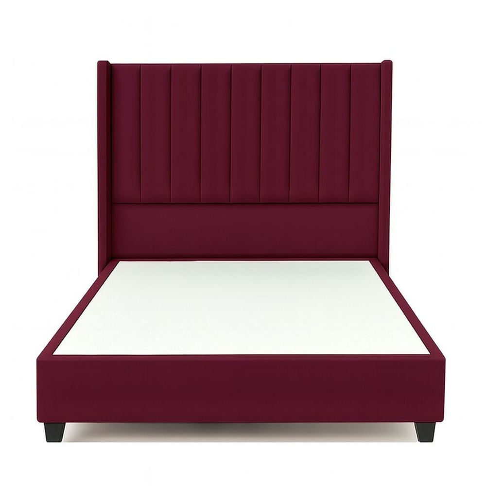 Cama Tapizada Confort Lineal Guinda 2 Plazas