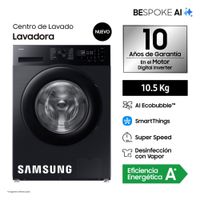 Lavadora Samsung Bespoke AI 10.5Kg WW10DG5U34ABPE Negra