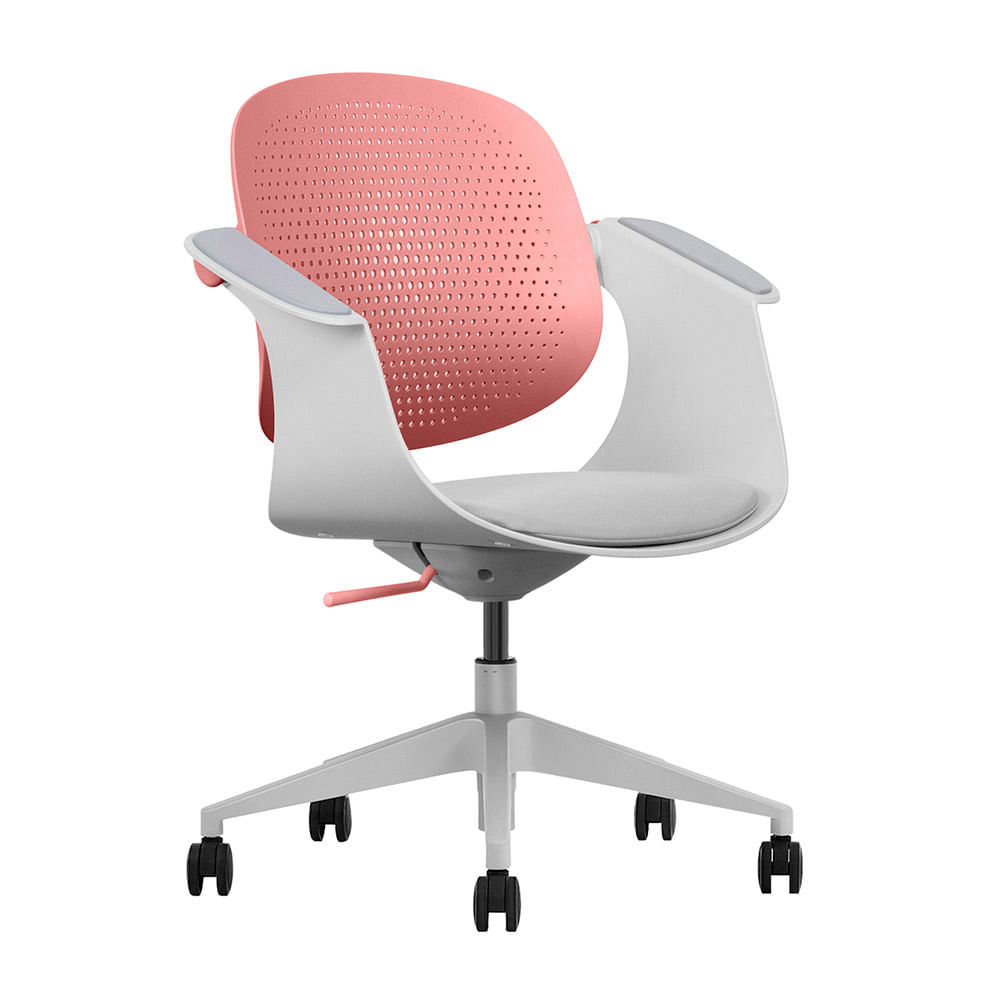 Silla de Oficina Evox Ergonómica Deco F2 Rosado