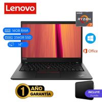 Reacondicionado Laptop  Lenovo ThinkPad T495 Ryzen 7 Pro  16GB RAM 256GB SSD