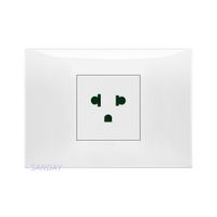 TOMACORRIENTE SIMPLE UNIVERSAL CON TIERRA NEVE UP PLACA BLANCA Y DADO BLANCO VIMAR