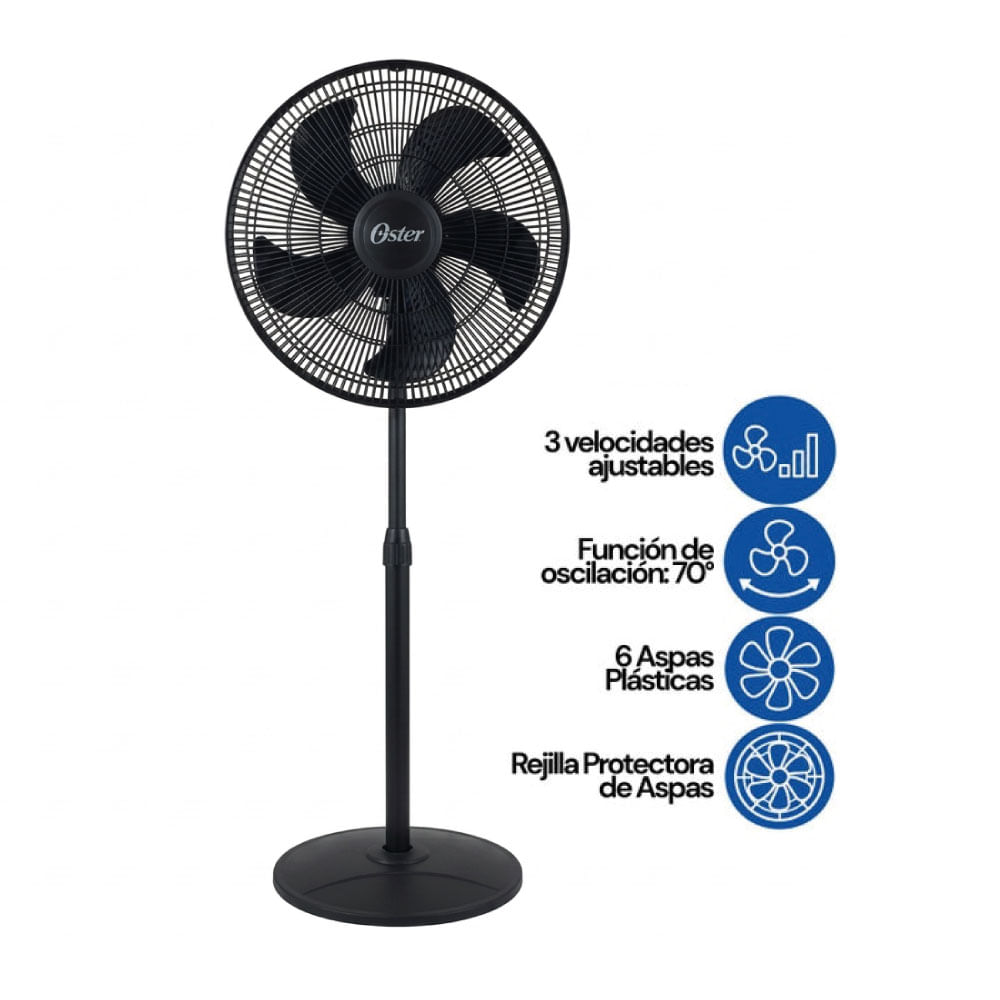 Ventilador Pedestal Oster EOSVELIST1631 18 Pulg. 75 Watts