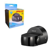 Sensor de Movimiento Infrarrojo 12m 180° Sensibilidad, Tiempo y Luz Opalux ST-15FG Negro