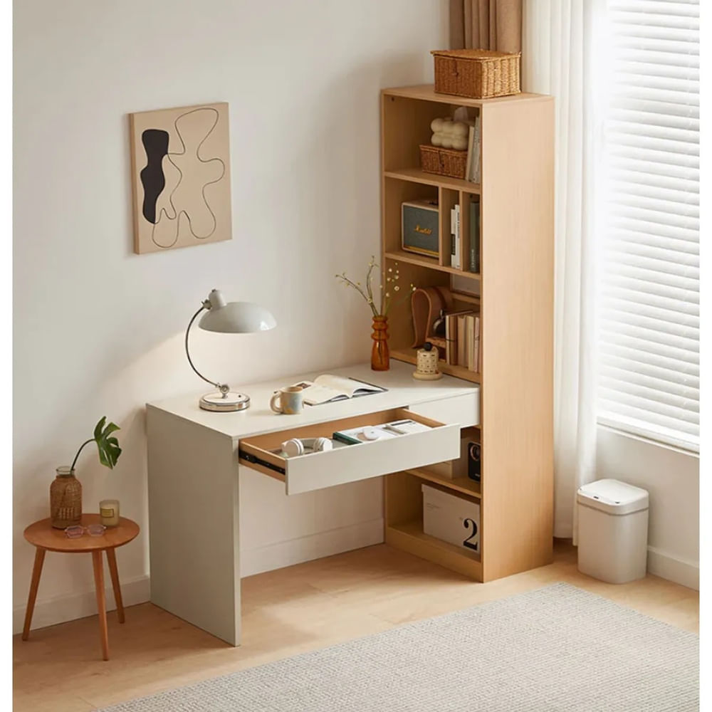 Escritorio con Librero Ganny Ventitas Home Color Rovere y Capri