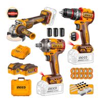 Combo Taladro 66nm+amoladora 1200w+llave De Impacto 405nm Bl