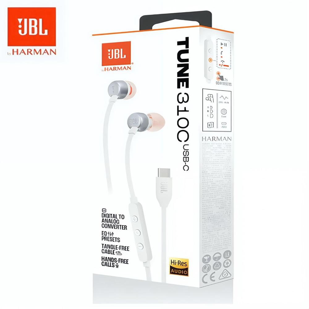 Audífonos JBL Tune 310C USB-C Blanco In-Ear