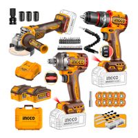 Combo Taladro 66nm+amoladora 1200w+llave De Impacto 405nm Bl