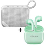 Combo Parlante QCY SP2 Gris 5W - Audífonos Lenovo LP40 Pro Verde