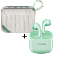 Combo Parlante QCY SP2 Marrón 5W -  Audífonos Lenovo LP40 Pro Verde
