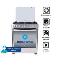 COCINA INDURAMA PARMA ZAFIRO CROMA 6 QUEMADORES