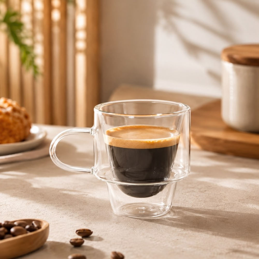 6 Tazas espresso 140ML vidrio borosilicato