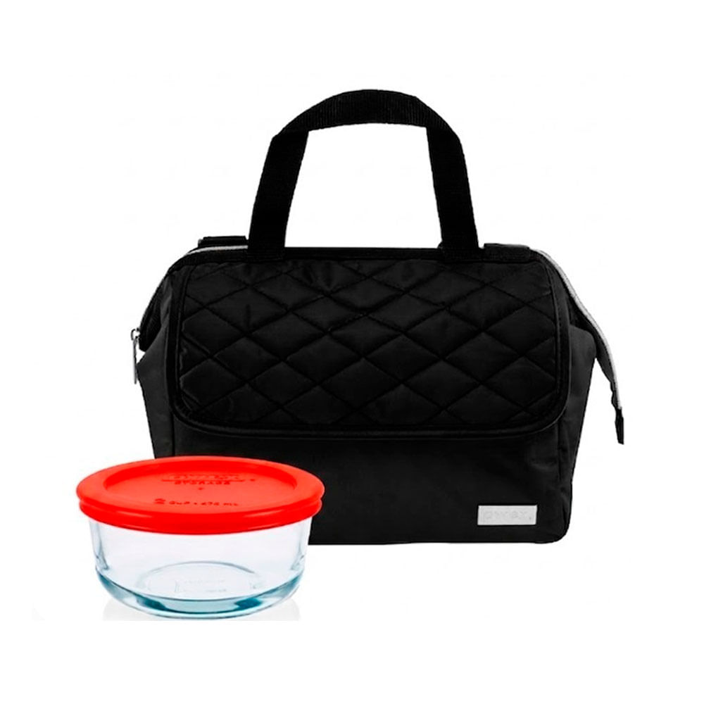 Lonchera Pyrex Ejecutiva Negra termica  Taper 470ml  300523