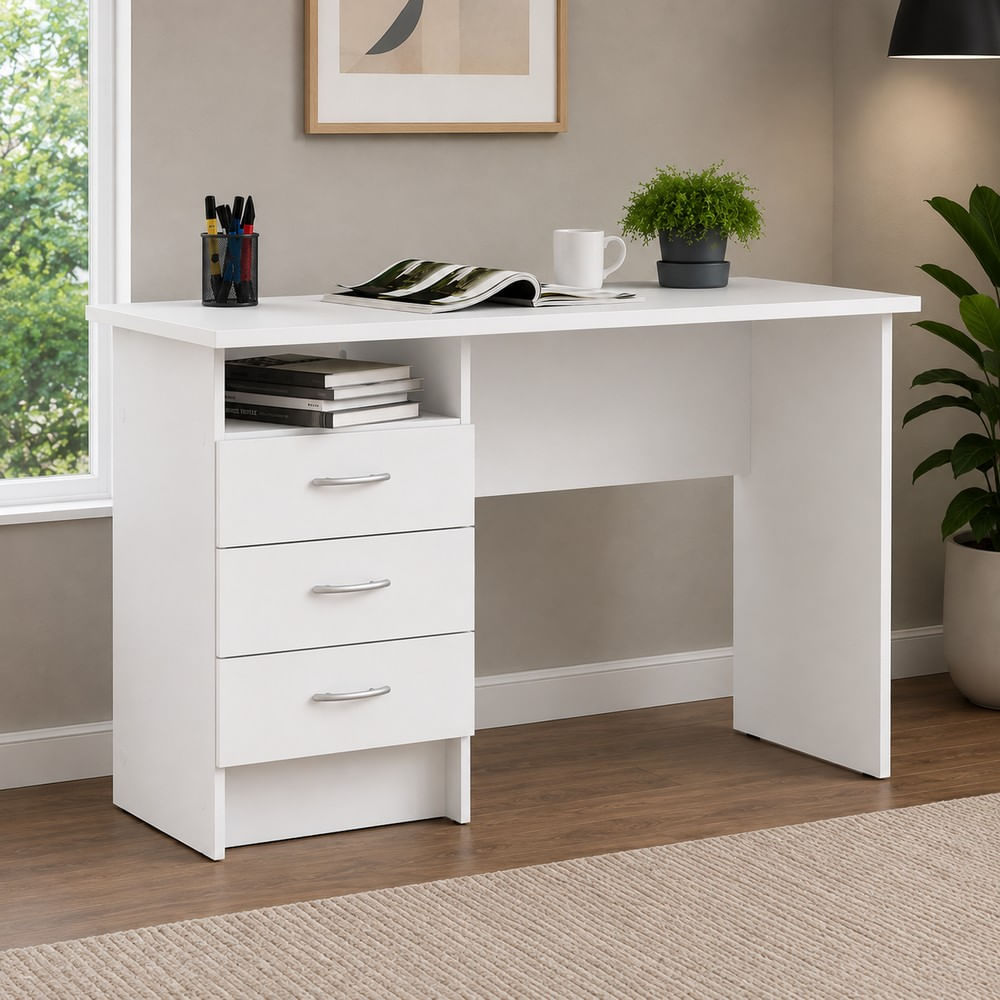 Escritorio Blanco Kendall Ventitas Home 3 Cajones