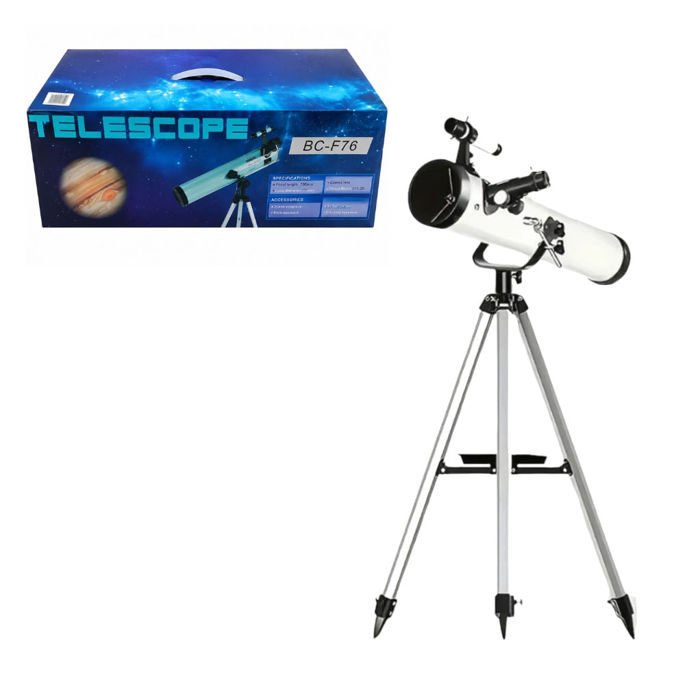 Telescopio Astronómico Reflector 76mm 700mm con Trípode y Oculares BC-F76