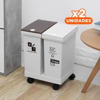 Pack2 Deposito de Basura Doble 24L para Cocina y Espacios Domesticos Y Regalo Sticker