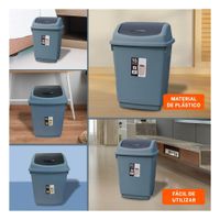 Recipiente de Basura con Tapa Vaiven Color Azul y Capacidad 10L