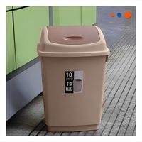 Recipiente de Basura Vaiven con Tapa en Marron y Capacidad 10L Y Regalo Sticker