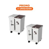 Pack2 Sistema de Basura Doble 24L para Uso Diario en Cocina y Casa
