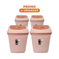 Pack4 Contenedor Vaiven para Basura con Tapa Marron y Uso Diario 15L Y Regalo Sticker