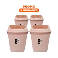 Pack4 Contenedor Vaiven para Basura con Tapa Marron y Uso Diario 10L Y Regalo Sticker