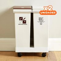 Pack2 Deposito de Basura Doble 40L para Cocina y Ambientes Domesticos Y Regalo Sticker