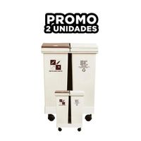 Pack2 Sistema Doble de Basura 40L para Uso Diario en Cocina y Casa