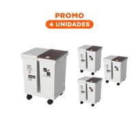 Pack4 Accesorio de Basura Doble 24L para Separacion de Residuos en Casa Y Regalo Sticker