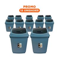 Pack12 Deposito de Basura Vaiven Color Azul para Uso Diario 10L Y Regalo Sticker